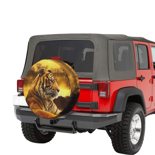 Tiger and Sunset 30 Inch Spare Tire Cover