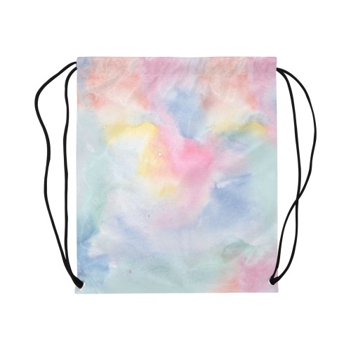Colorful watercolor Large Drawstring Bag Model 1604 (Twin Sides)  16.5"(W) * 19.3"(H)