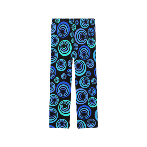 Retro Psychedelic Pretty Blue Pattern Women's Pajama Trousers