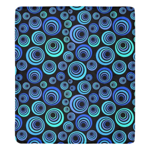 Retro Psychedelic Pretty Blue Pattern Ultra-Soft Micro Fleece Blanket 70''x80''
