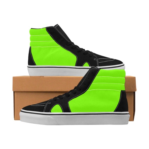 color lawn green Men's High Top Skateboarding Shoes (Model E001-1)
