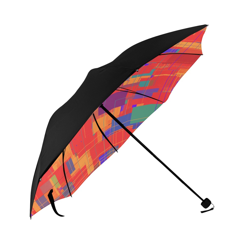 Random Shapes Abstract Pattern Anti-UV Foldable Umbrella (Underside Printing) (U07)
