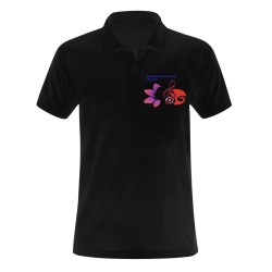 Flower face with music Men's Polo Shirt (Model T24)