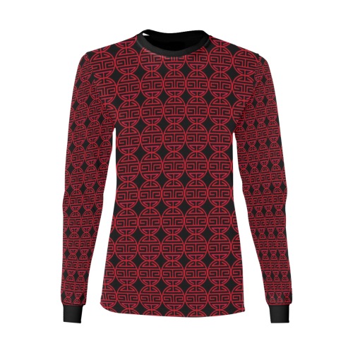 Chinese Pattern Women's All Over Print Long Sleeve T-shirt (Model T51)