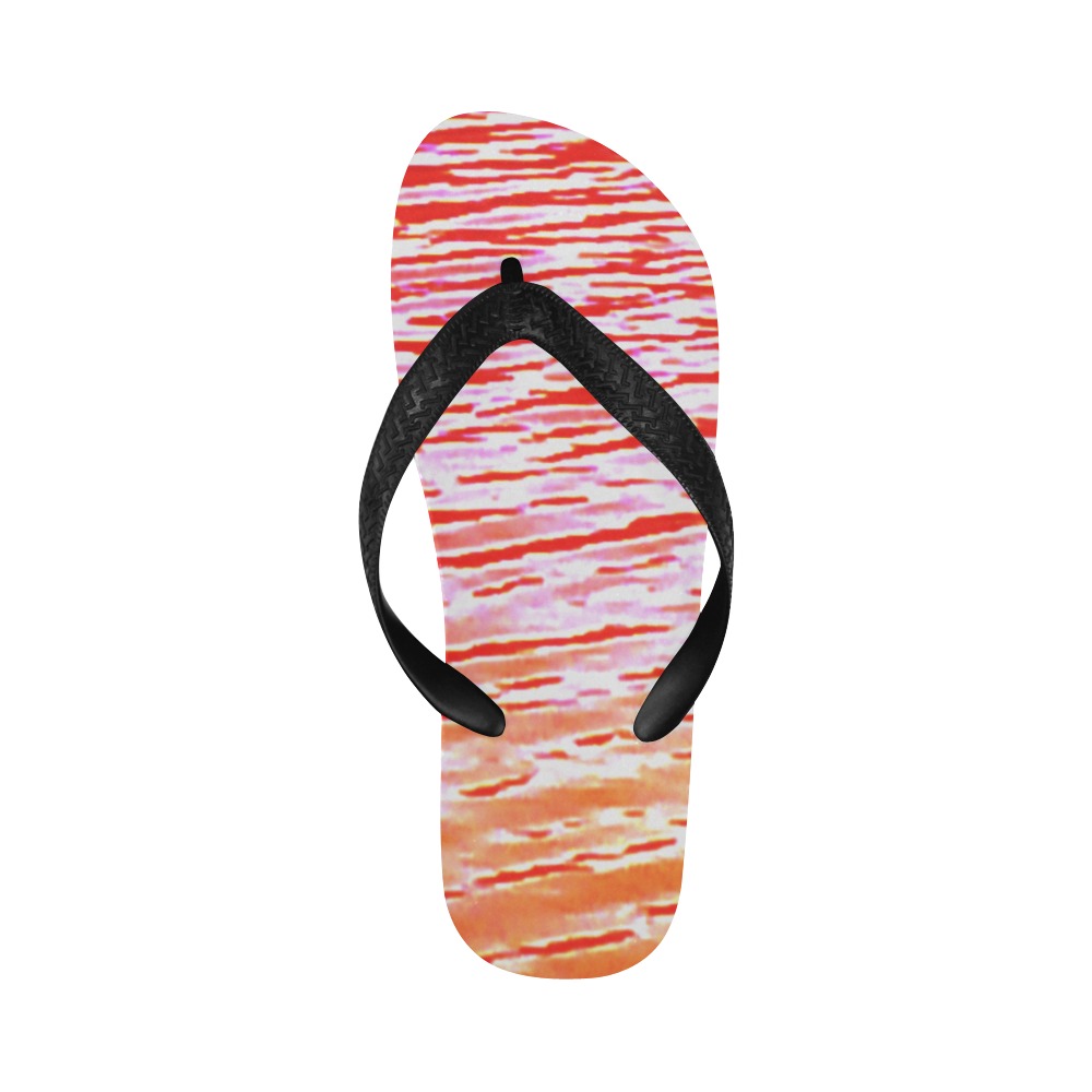 Orange and red water Flip Flops for Men/Women (Model 040)