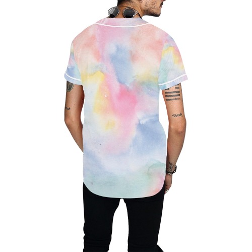 Colorful watercolor All Over Print Baseball Jersey for Men (Model T50)