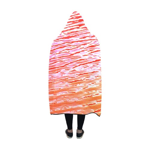 Orange and red water Hooded Blanket 60''x50''