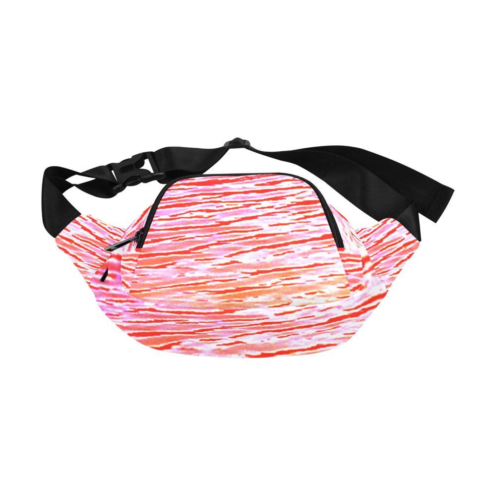 Orange and red water Fanny Pack/Small (Model 1677)