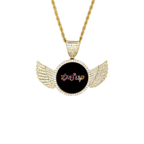 Proud by Nico Bielow Wings Gold Photo Pendant with Rope Chain