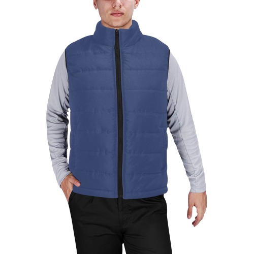 color Delft blue Men's Padded Vest Jacket (Model H44)