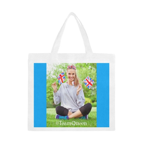 TeamQueen pro-Commonwealth blue background Canvas Tote Bag/Large (Model 1702)