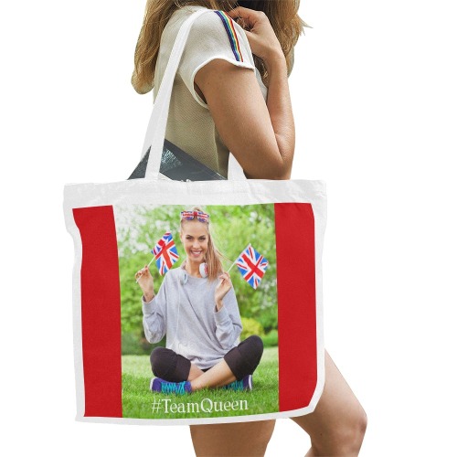 TeamQueen pro-Commonwealth red background Canvas Tote Bag/Large (Model 1702)