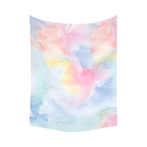Colorful watercolor Cotton Linen Wall Tapestry 60"x 80"