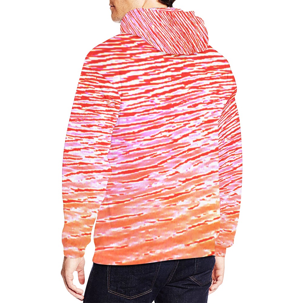 Orange and red water All Over Print Hoodie for Men (USA Size) (Model H13)
