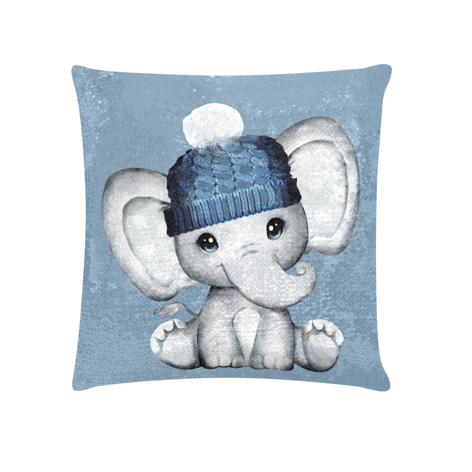 elephant sequin pillow