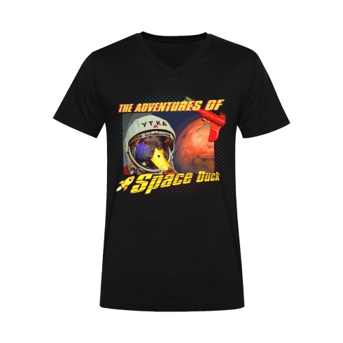 Space Duck Men's V-Neck T-shirt (USA Size) (Model T10)