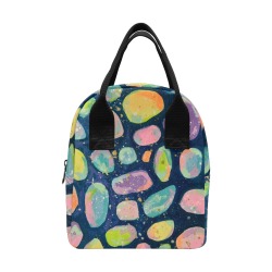 Colorful Stone Zipper Lunch Bag (Model 1689)