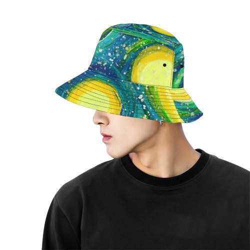 Multi Moon All Over Print Bucket Hat for Men