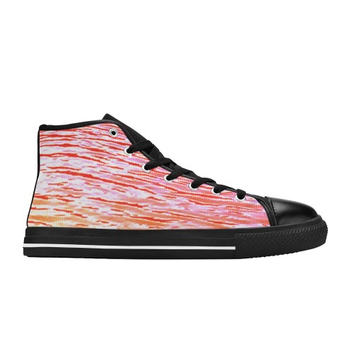 Orange and red water Men’s Classic High Top Canvas Shoes (Model 017)