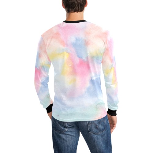 Colorful watercolor Men's All Over Print Long Sleeve T-shirt (Model T51)