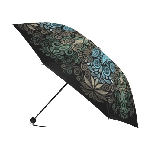 Baroque Garden Watercolor Turquoise Mandala Anti-UV Foldable Umbrella (U08)