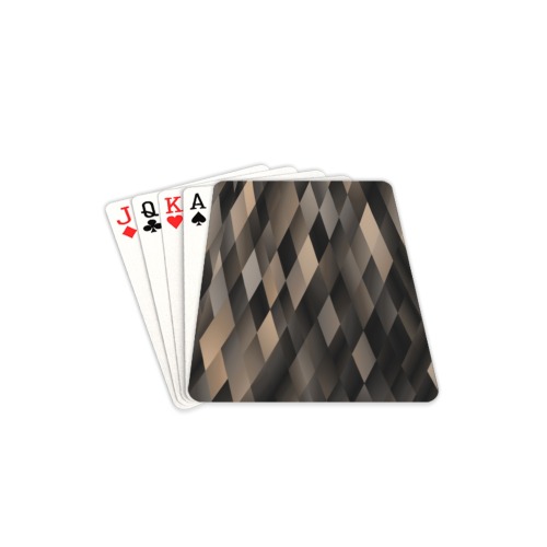 Camel Color and Black Geometric Playing Cards 2.5"x3.5"