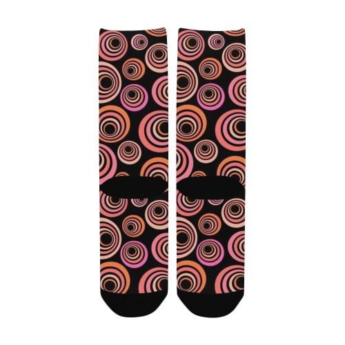 Retro Psychedelic Pretty Orange Pattern Women's Custom Socks