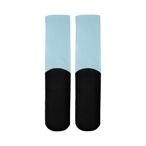 color light blue Mid-Calf Socks (Black Sole)