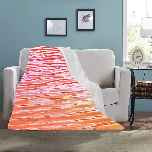 Orange and red water Ultra-Soft Micro Fleece Blanket 40"x50"