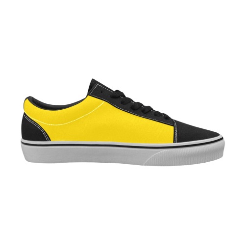color gold Men's Low Top Skateboarding Shoes (Model E001-2)