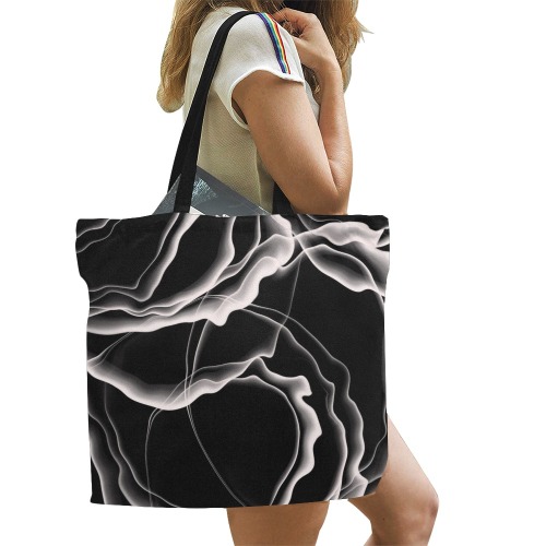 Monochrome Ink All Over Print Canvas Tote Bag/Large (Model 1699)