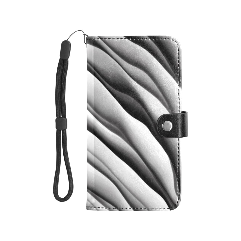 Monochrome Ink Flip Leather Purse for Mobile Phone/Large (Model 1703)