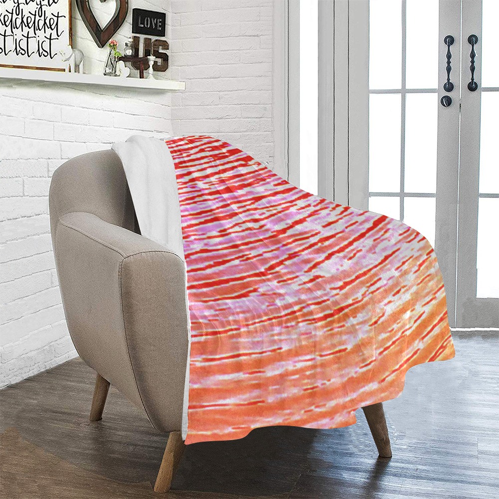 Orange and red water Ultra-Soft Micro Fleece Blanket 30''x40''