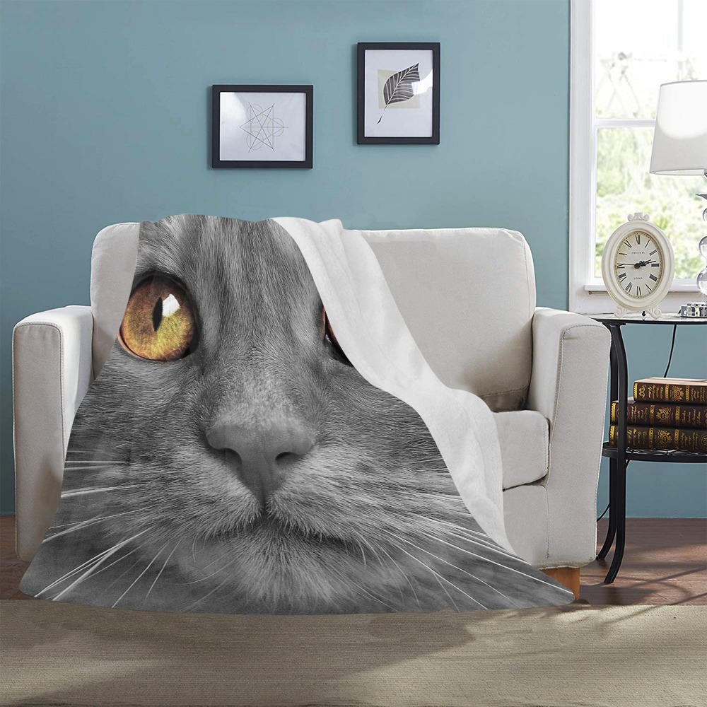 Face of Cat Ultra-Soft Micro Fleece Blanket 50"x60"