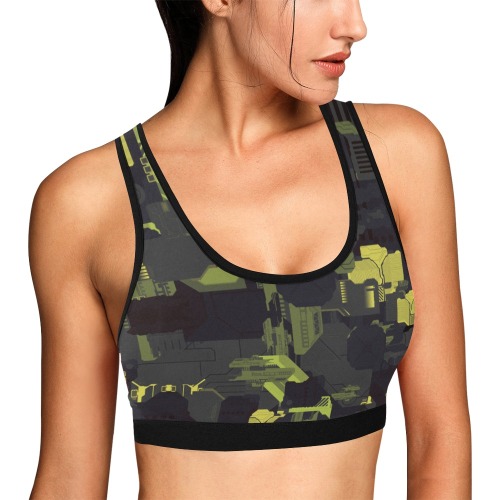 Urban Camouflage Women's All Over Print Sports Bra (Model T52)