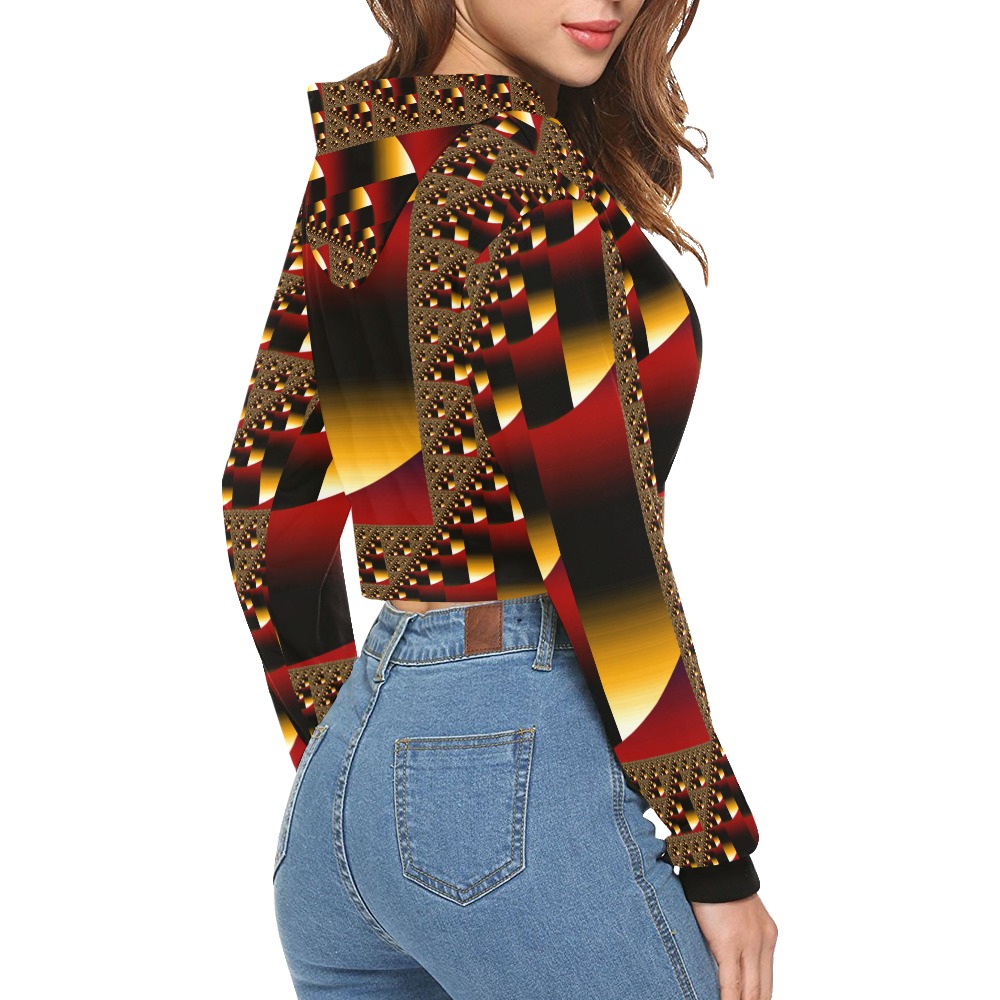 Sizzle All Over Print Crop Hoodie for Women (Model H22)