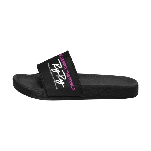 Celebrate The Female Slides Blk/Gray/Pink Men's Slide Sandals (Model 057)