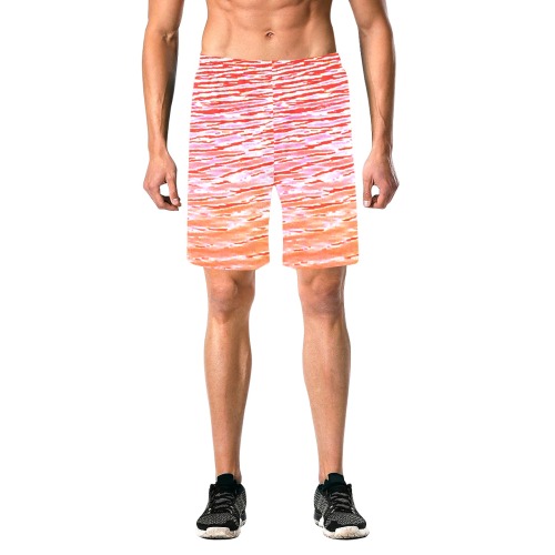 Orange and red water Men's All Over Print Elastic Beach Shorts (Model L20)