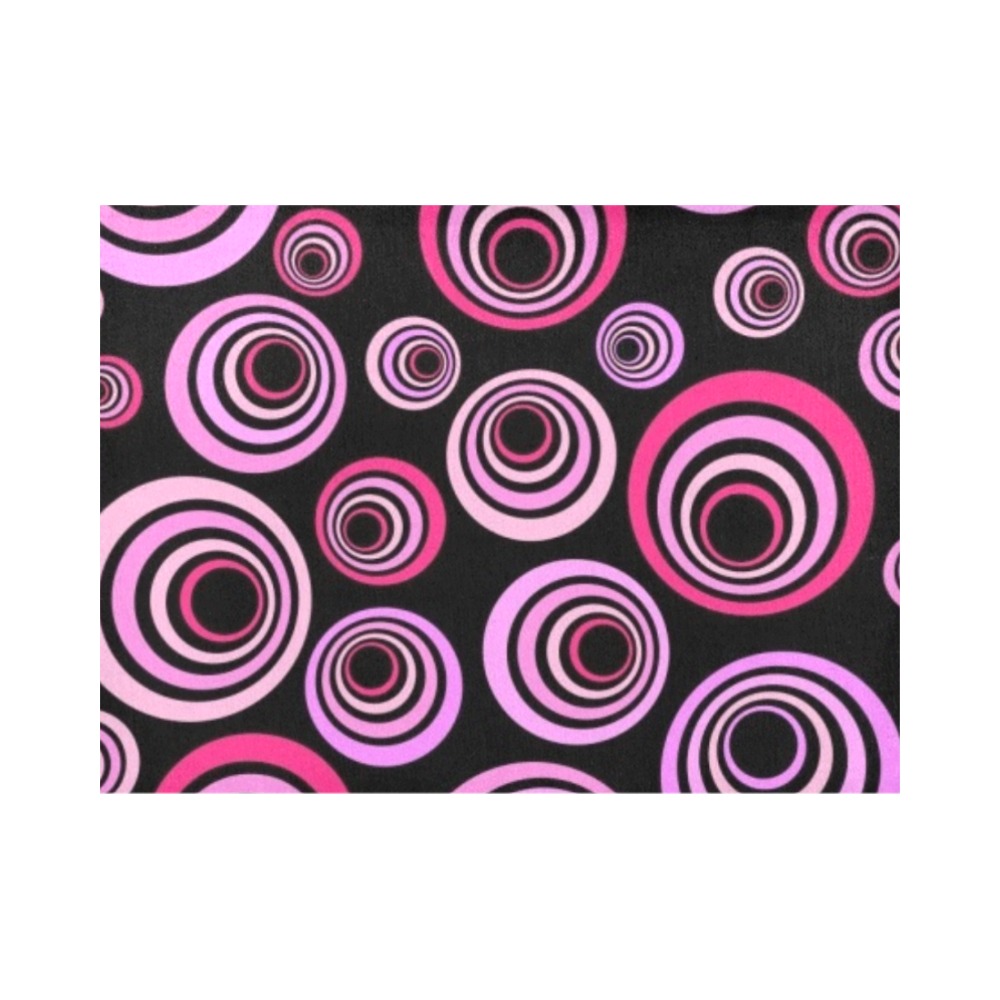 Retro Psychedelic Pretty Pink Pattern Large Placemat 14’’ x 19’’ (Set of 4)