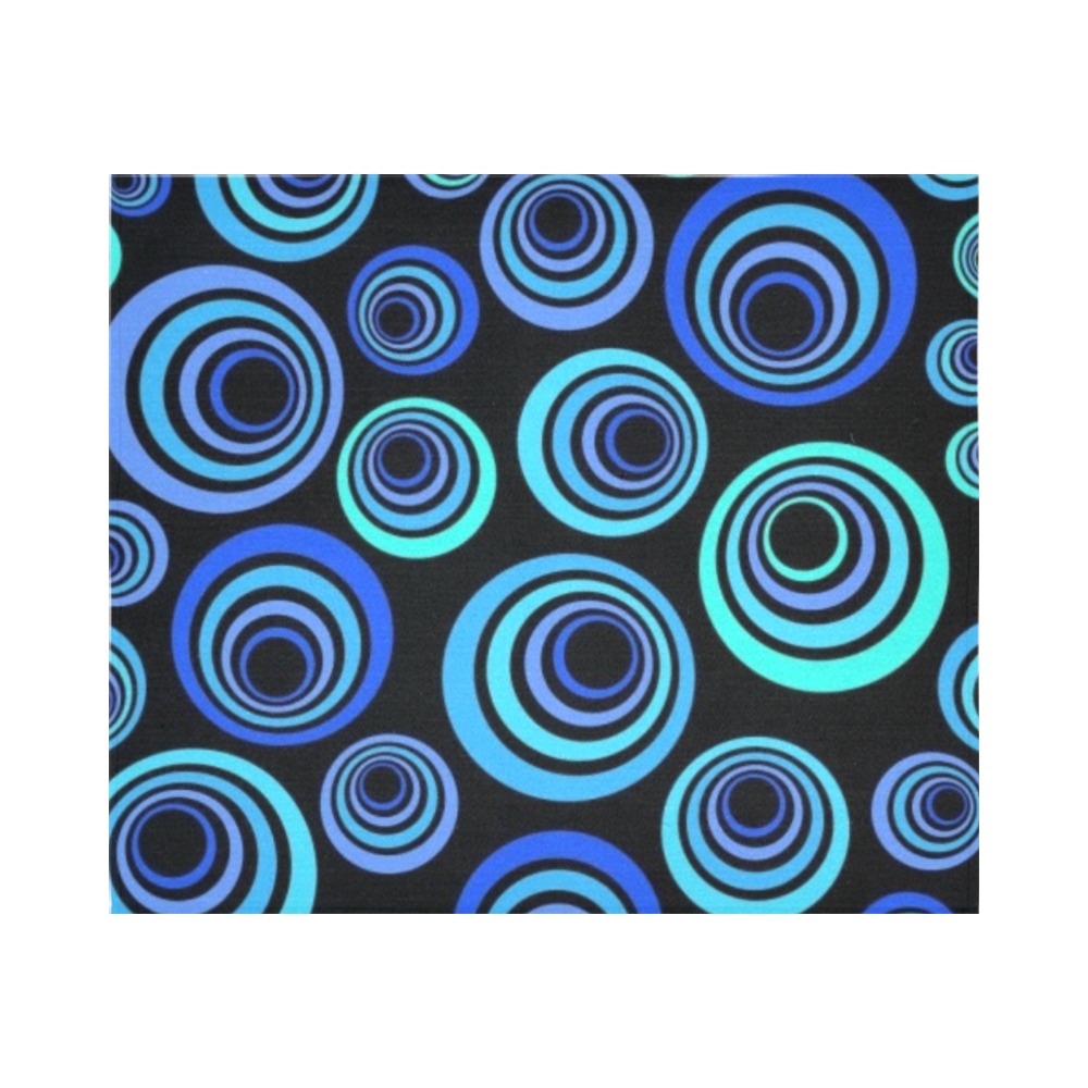Retro Psychedelic Pretty Blue Pattern Cotton Linen Wall Tapestry 60"x 51"