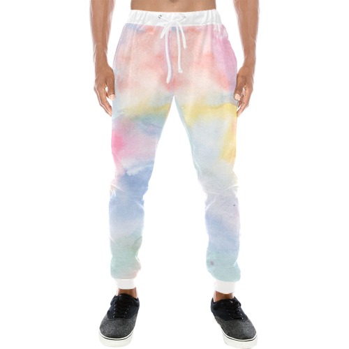 Colorful watercolor Men's All Over Print Sweatpants (Model L11)
