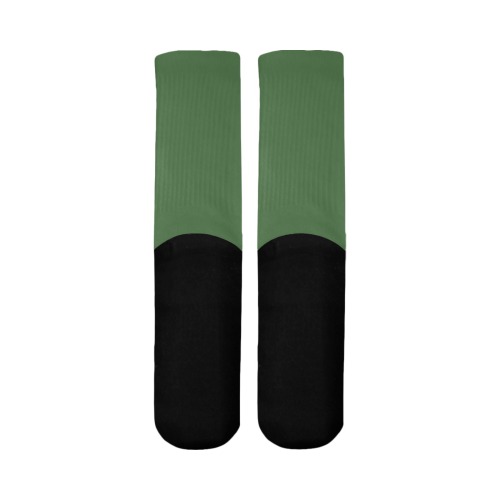 color artichoke green Mid-Calf Socks (Black Sole)