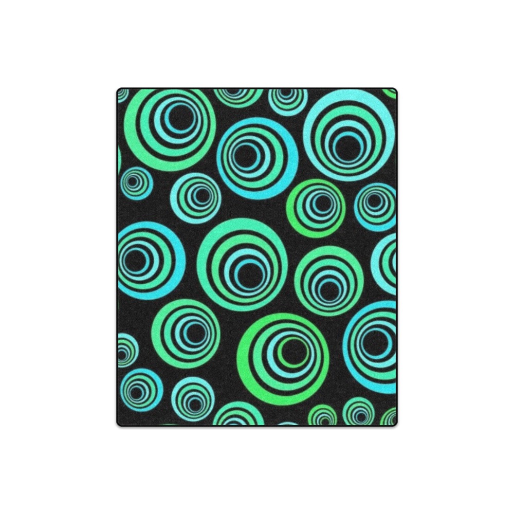 Retro Psychedelic Pretty Green Pattern Blanket 50"x60"