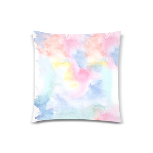 Colorful watercolor Custom Zippered Pillow Case 18"x18" (one side)