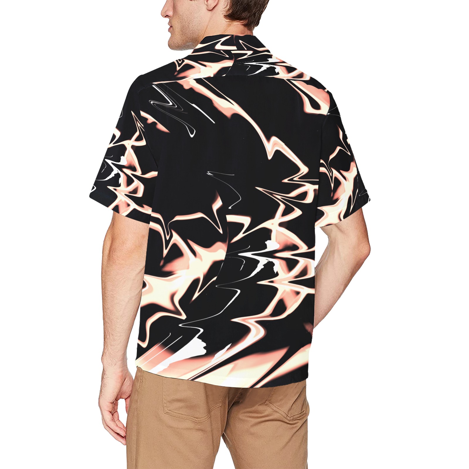 Abstrait Lumière Cuivre Hawaiian Shirt with Chest Pocket (Model T58)