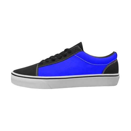 color blue Women's Low Top Skateboarding Shoes (Model E001-2)