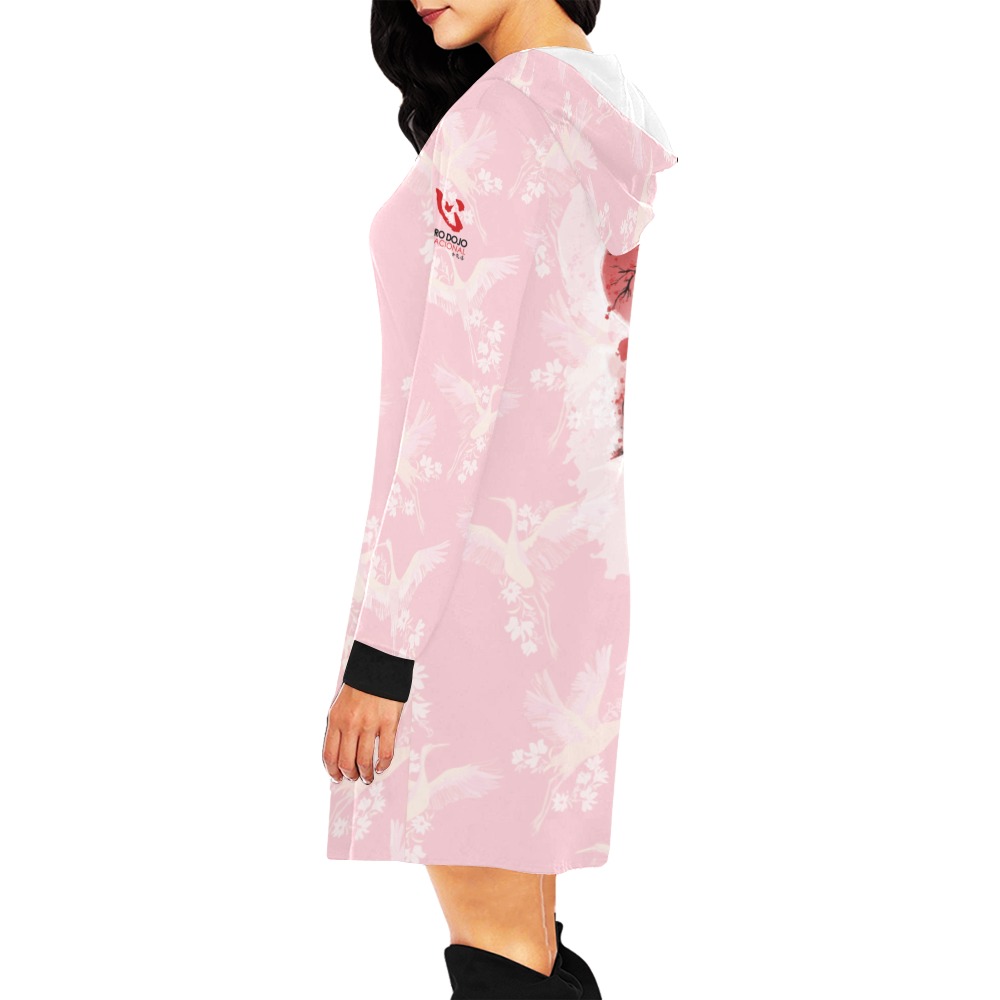 Mini Vestido Geisha All Over Print Hoodie Mini Dress (Model H27)