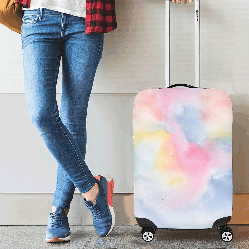 Colorful watercolor Luggage Cover/Small 18"-21"