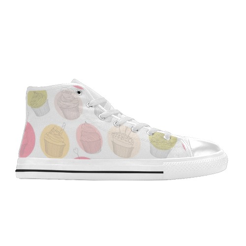 Colorful Cupcakes Women's Classic High Top Canvas Shoes (Model 017)