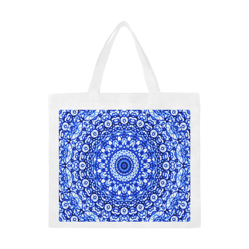 Blue Mandala Mehndi Style G403 Canvas Tote Bag/Large (Model 1702)